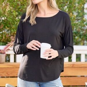 Sivana | Bamboo Dolman Black Long Sleeve Tee